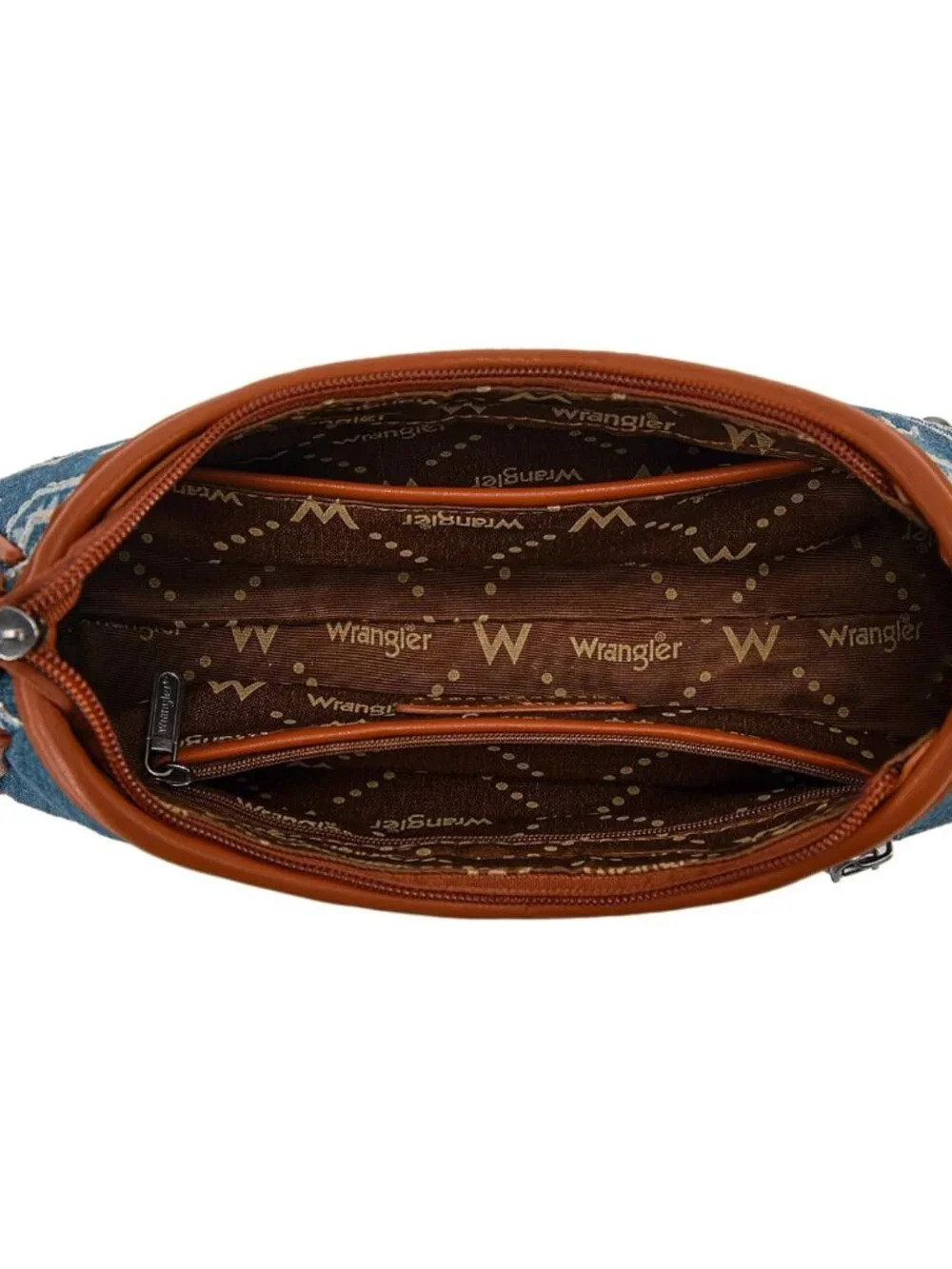 Wrangler Shoulder Bag for Women Denim Rivet Hobo Purse With Detachable Pouch